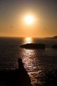 Sunset on the pacific ocean at Santa Cruz, California.