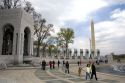 The National World War II Memorial and the Washington Monument in Washington, D.C.