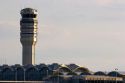 Air traffic control tower and terminal at Washington Reagan airport.