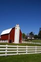 Red barn on a farm near Ada, Michigan. PR