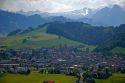 A view of the alpine village Einsiedeln, Switzerland.