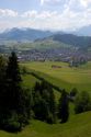 A view of the alpine village Einsiedeln, Switzerland.