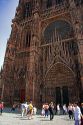 Cathedral in a plaza at Strasbourg, France.