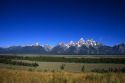 Wide view of the Teton Mountains, Wyoming.