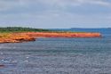 Red cliffs of Cape Orby, Prince Edward Island, Canada.