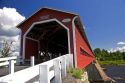 Pont Perreault covered bridge crossing the Chaudiere River at Nortre-Dame-Des-Pins south of Quebec City, Quebec, Canada.