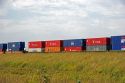 Freight train, unit train of shipping containers.