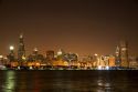Chicago skyline at night, Illinois.