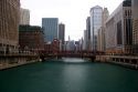 Chicago River and the Wells Street Bridge in Chicago, Illinois.