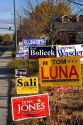 Politican candidate campaign signs in Boise, Idaho.