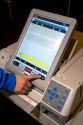 A touch screen voting computer being used in Boise, Idaho.