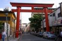 Japanese style arch in the Liberdade asian section of Sao Paulo, Brazil.