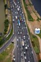 Aerial view of traffic on a highway in Sao Paulo, Brazil.