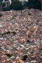Aerial view of crowded favela housing in Sao Paulo, Brazil.