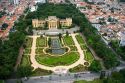 Aerial view of the formal garden at the Museu Paulista in Sao Paulo, Brazil.