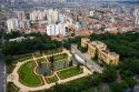 Aerial view of the formal garden at the Museu Paulista in Sao Paulo, Brazil.