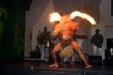 A man dances with fire at a nightclub in Sao Paulo, Brazil.