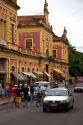 The Municipal Market and street scene in Manaus, Brazil.