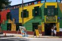 Colorful building and store front in the La Boca area of Buenos Aires, Argentina.