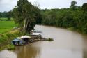 Housing along the Arasa River in the Amazon jungle near Manaus, Brazil.