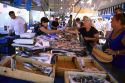 Open air fish market in Sanary Sur Mer, France.
