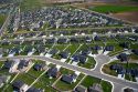 Aerial view of suburban housing development in Canyon County, Idaho.