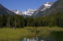 Scenic view of the Washington Cascade Mountains near Snoqualmie, Washington.