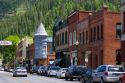 Main street in the small town of Wallace, Idaho.
