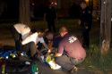 Paramedics helping a patient at night in Boise, Idaho.