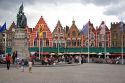 The Big Market Square at Bruges in the province of West Flanders, Belgium.