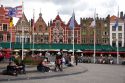The Big Market Square at Bruges in the province of West Flanders, Belgium.