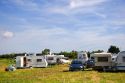 Camping in the region of Basse-Normandie, France.