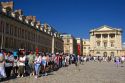 Tourists wait in line at The Palace of Versailles at Versailles in the department of Yvelines, France.