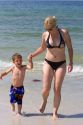 Mother and son at the beach in St. Petersburg, Florida. MR