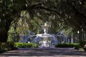Large water fountain in Forsyth Park in the historic district of Savannah, Georgia.