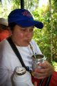 Woman drinking yerba mate at Iguazu, Argentina.