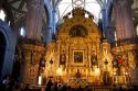 A gold alter inside the Catedral Metropolitana located on Mexico City's central square, the zocalo, Mexico.