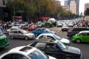 Heavy traffic at the intersection of Paseo de la Reforma and Eje Central Lazaro Cardenas in Mexico City, Mexico.