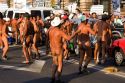 Naked Mexican protesters calling for an investigantion of politicians in Mexico City, Mexico.