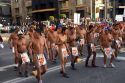 Naked Mexican protesters calling for an investigation of politicians in Mexico City, Mexico.
