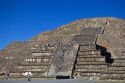 People climb the steps of the Pyramid of the Moon at Teotihuacan in the State of Mexico, Mexico.
