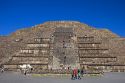 Tourists visit the Pyramid of the Moon at Teotihuacan in the State of Mexico, Mexico.
