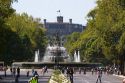 The Fountain of Diana Cazadora located on the Paseo de la Reforma and Chapultapec Castle in Mexico City, Mexico.