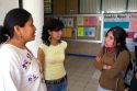 Mexican female students socialize on the campus of the National Autonomous University of Mexico in Mexico City, Mexico.