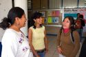 Mexican female students socialize on the campus of the National Autonomous University of Mexico in Mexico City, Mexico.