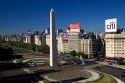 The Obelisk at the Plaza de la Republica in Buenos Aires, Argentina.