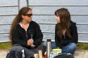 Girls socialize and drink mate at Ushuaia on the island of Tierra del Fuego, Argentina.