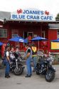 Bikers in front of Joanie's Blue Crab Cafe along Tamiami Trail on U.S. Highway 41 in the Florida Everglades.