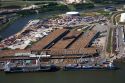 Aerial view of the Port of Houston along the Houston Ship Channel in Houston, Texas.