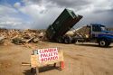 Truck dumping recyclable building materials at the Ada County Landfill in Boise, Idaho.